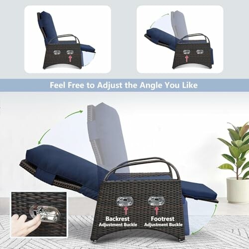 Verstellbare Liegestuhl mit Rücken- und Fußstütze.